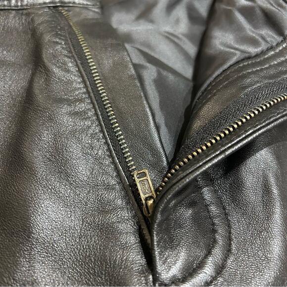 REM Garson Black Leather Biker Pants Bootcut Low Rise Size 8 Moto - Picture 14 of 16